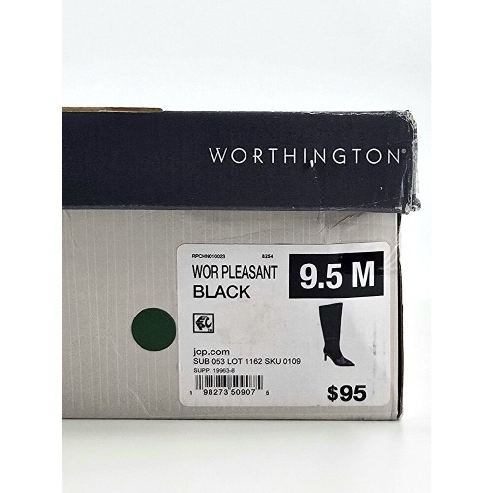 Worthington Pleasant Stiletto Heel Dress Boots Womens Sz 9.5 Black Alligator - Picture 3 of 5